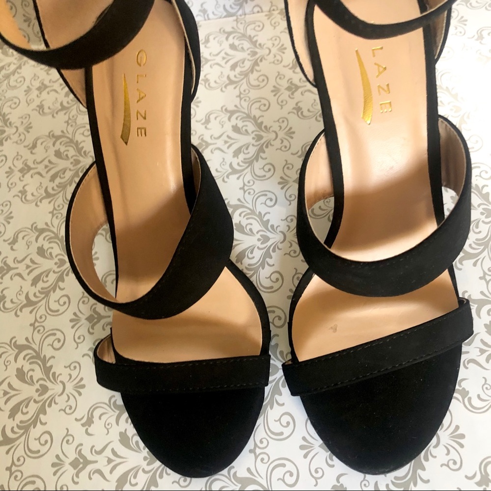 Glaze Women's Open Toe Stiletto Ankle Strap 7.5 BL